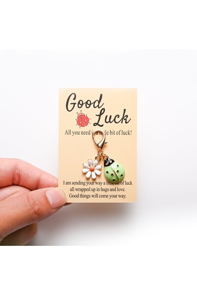 Choice light green New alloy oil-dripping insect ladybug Daisy keychain penda...