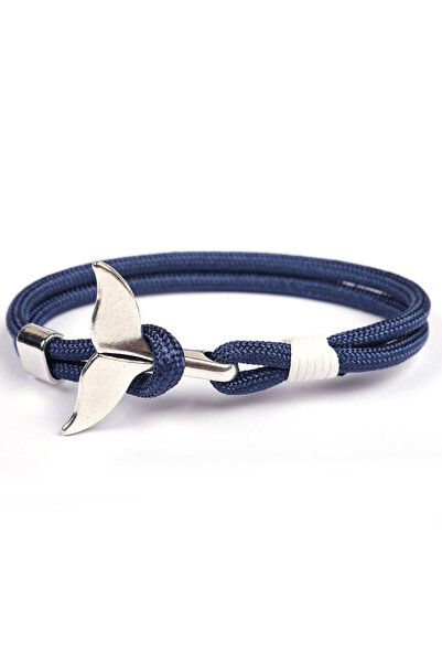 Choice سوار أنيق بطول 21 سم بتصميم ذيل سمكة قرش وحوت ومرساة، مناسب للرجال وال...