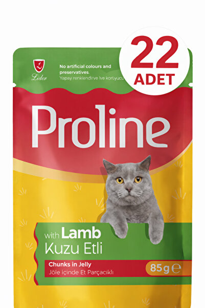Pro Line Pouch Kuzu Etli Yaş Kedi Mama 22 x 85 Gr