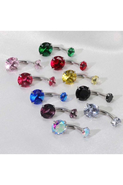 Choice مجموعة حلقات السرة والزر الجرسية، 10 قطع، حلقات سرة متعددة الأشكال من الفولاذ الجراحي (كرة + قلب)، 6 ألوان