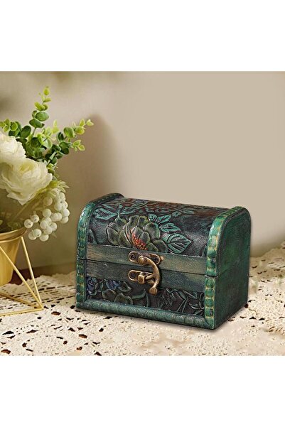 Choice صندوق كنز أخضر، صندوق تخزين مزخرف، صندوق مجوهرات خشبي، منظم هدايا عيد ...