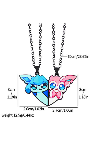 Miniso XL3395 قطعتان قلادة بوكيمون إيفي، أمبريون، إسبون، سيلفيون، جولتيون، فل...
