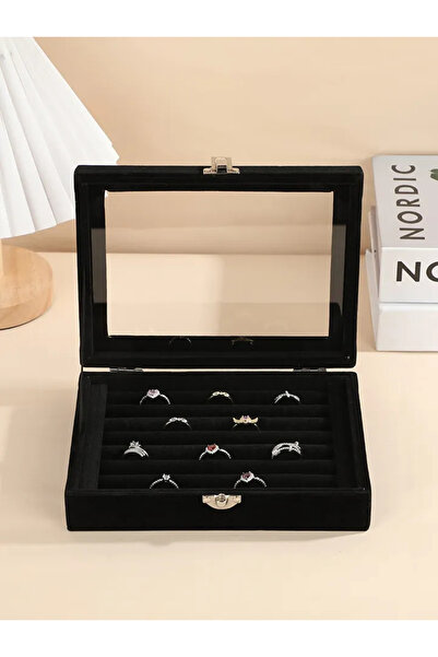 Choice صندوق تخزين مجوهرات أسود مكون من قطعة واحدة للبيع بالجملة صندوق عرض مج...