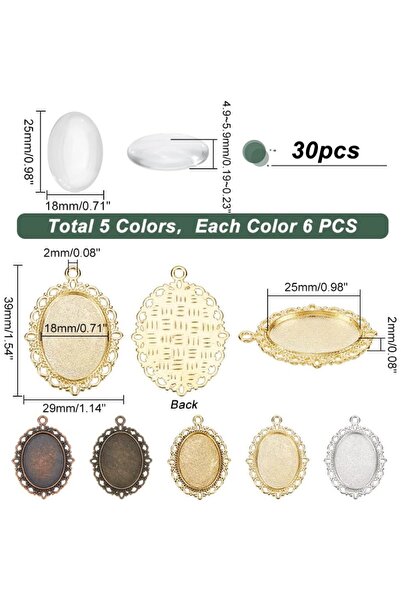 Choice AECH02-16594 طقم صينية تعليق مكون من 60 قطعة، 30 قطعة إطار تعليق بيضاو...