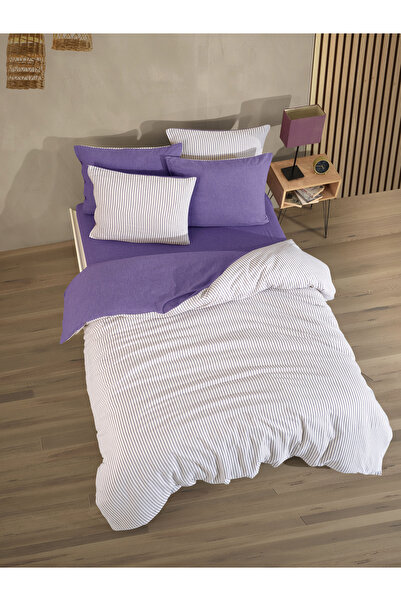 Cottonest Set de lenjerie de pat din bumbac cu dungi 160x220 – 1 husă de pernă