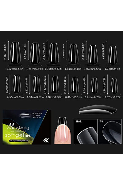 Choice مجموعة فاخرة من 14 قطعة (120/140 قطعة) من أطراف الأظافر الصناعية بلون ...