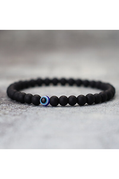 Choice onyx Simple Style 6mm Stone Bracelet For Men Turkey Evil Eyes Braclet White Blue Red Howlite Beaded