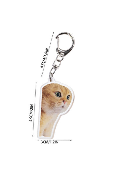 Choice style 2 Kawaii Adorable Cat Keychain Acrylic Animal Key Holder For Fri...
