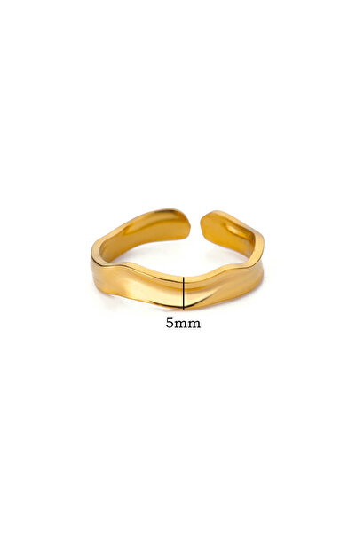 Choice resizable JZ6116G Stainless Steel Minimalist Texture Open Rings For Wo...
