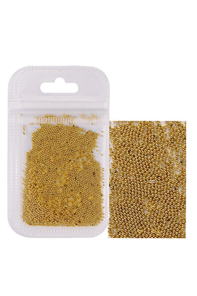 Choice 0.6mm Gold 10g Metallic Caviar Micro Beads 0.6-2.0mm Size for Nail Art DIY Creative Nail Decoration