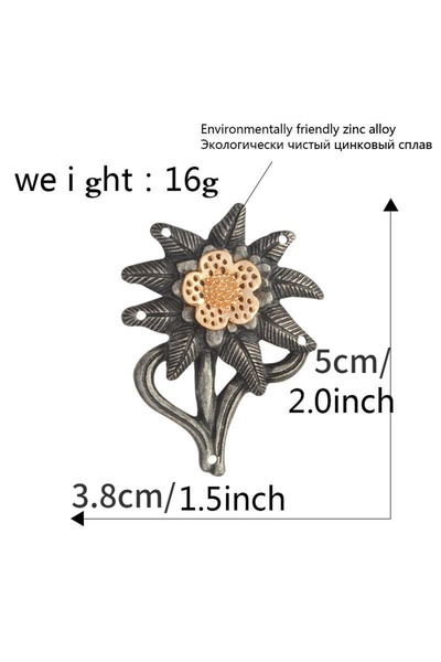 Choice شارة إديلويس معدنية سوداء، دبوس وشارة قبعة جنود الجبال (تحديث اللون، ج...