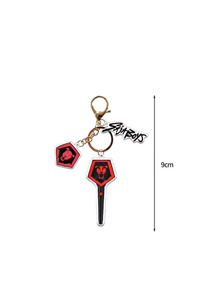 Miniso red KPOP Demon Hunters Huntrix Saja Boys Idol Group Acrylic Keychains ...