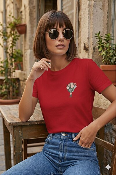 BW Bravely Wear Γυναικείο μπλουζάκι με στάμπα BUKET FLOWER