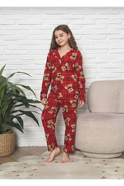 zahider Girls' Cotton Button-Down Pajama Set