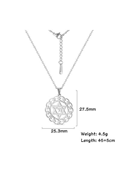 Choice قلادة من الفولاذ بطول 45-50 سم، قلادة نجمة داود، قلادة نسائية، قلادة ا...