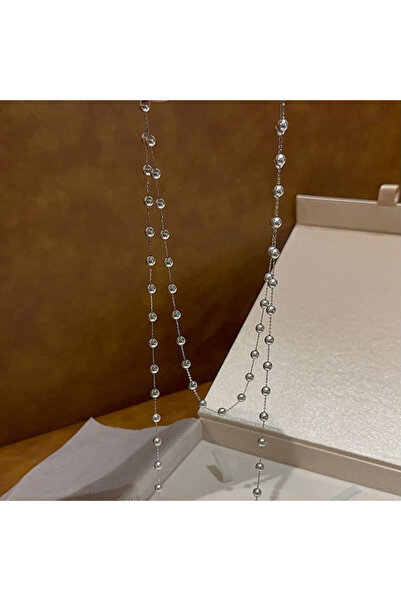 Choice Silver color chain Elegant Double-layer Simulated Pearl Chain Necklace...