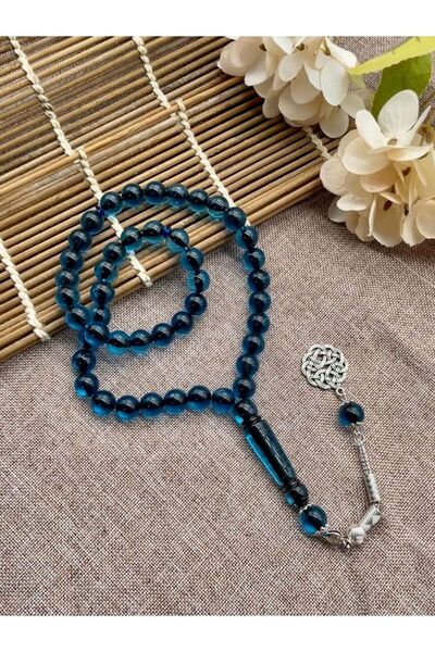 Choice مسبحة إسلامية من الأكريليك الأزرق، 45 قطعة، 10 مم، سوار صلاة من الموسلين الشرقي/للسيارة