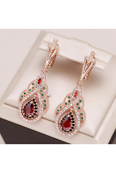 Choice AWB4005-1 1pair Elegant Teardrop Earrings with Colorful Zircon Versati...