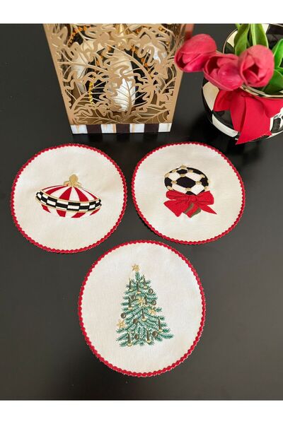 NC Home Design New Year's Gift Set 3 Pieces (Gift Bow, Holly Ball and Pine Tree)