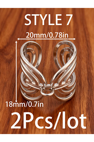 Choice D6813 2Pcs Stainless Steel Starfish Adjustable Open Rings Settings Geo...