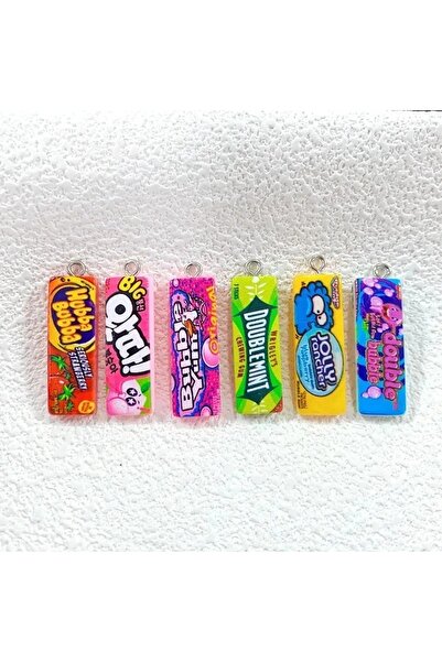 Choice ٥ قطع متنوعة، ٥ قطع من تعليقات الراتنج بتصميمات مرحة على شكل علكة فقاعية، دلايات صغيرة على شكل حلوى سكر كرتونية، اصنعها بنفسك