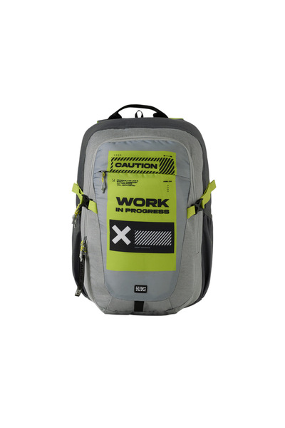 Wildcraft حقيبة ظهر مطبوع بشعار ويكيبيديا، مزودة بأحزمة قابلة للتعديل وسحاب للإغلاق - 23×23×47 سم