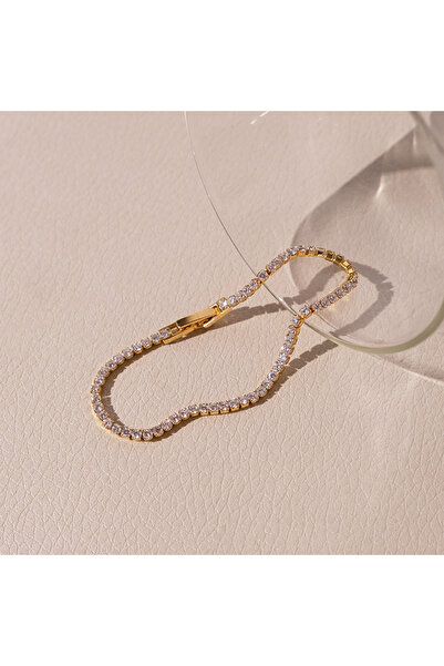 Choice أساور تنس مرصعة بأحجار الزركون المكعب اللامعة بقطر 2.5 مم للنساء، بتصم...