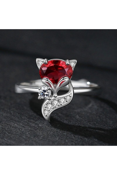Choice TR-04839-04 New Temperament Red Zircon Ring For Women, Personalized Fa...