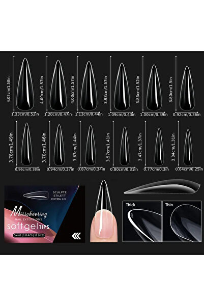 Choice 02 120/140 قطعة، مجموعة فاخرة في علبة أنيقة، أطراف أظافر صناعية بلون ا...