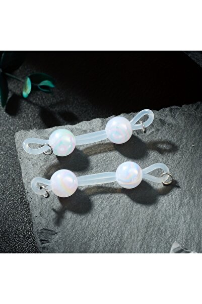 Choice حلقات حلمة بيضاء سطحية وجلدية، سلاسل خرز هندسية بدون ثقب - ألوان باستي...