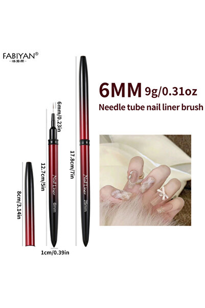 Choice فرش رسم الأظافر الأنبوبية المصنوعة من الألومنيوم الأسود والأحمر بأحجام...