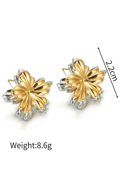Choice Flower Irregular Geometric Heart Stud Earrings for Women Stainless Ste...