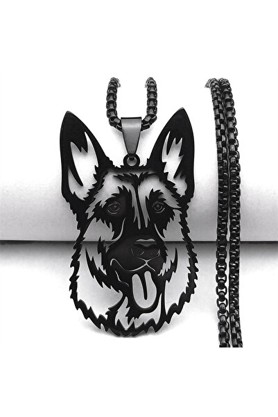 Choice قلادة على شكل كلب الراعي الألماني من ماركة BOX BK Hiphop، بطول 60 سم، ...