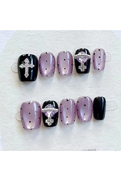 Choice XS 10pcs high-end Dark cat's eye speckled with diamonds handmade fake ...