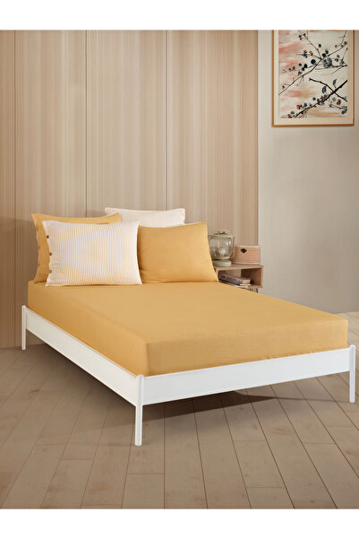 Cottonest Double Elastic Fitted Sheet Set 160X200 cm – 2 Pillowcases – Soft and Stylish Design