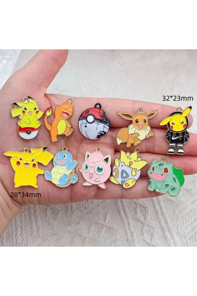 Miniso 2 10 قطع من إكسسوارات شخصيات كرتونية يمكنك صنعها بنفسك، قلادة صغيرة مع...