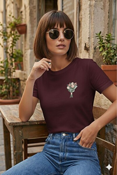 BW Bravely Wear Γυναικείο μπλουζάκι με στάμπα BUKET FLOWER