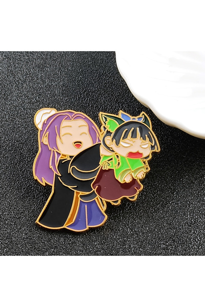 Miniso دبوس ماوماو ذهبي اللون مطلي بالمينا، شخصية أنمي لطيفة، دبوس طية صدر ال...