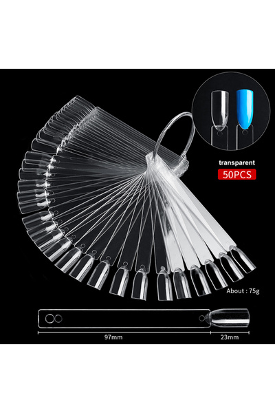 Choice بطاقات ألوان أظافر شفافة مربعة الشكل، 50 قطعة/كيس، لعرض فن تزيين الأظا...