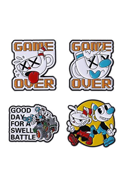 Choice مجموعة دبابيس مينا مستوحاة من لعبة المغامرات "كاب هيد" و"ماجمان"، شخصي...