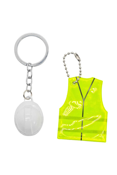 Choice White Men's Reflective Vest + Helmet Key Chain, a Personalized, Fashio...