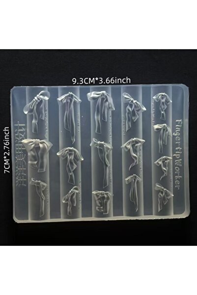 Choice قالب تزيين الأظافر PF-528 مزين بفيونكة شريطية أنيقة، قطعة مجوهرات ثلاث...