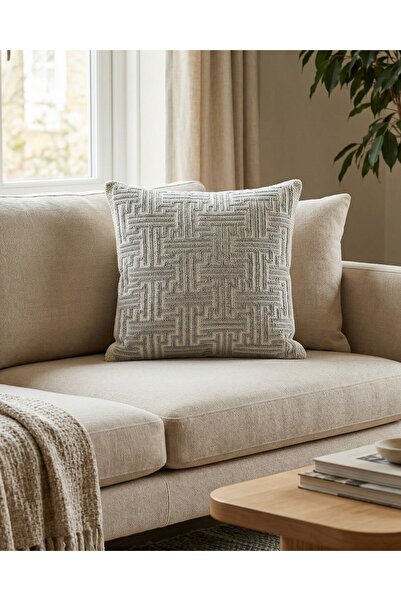 MACASA 100% Organic Cotton Boucle Woven Scandinavian Bohemian Style Single Decorative Premium Throw Pillow Cover