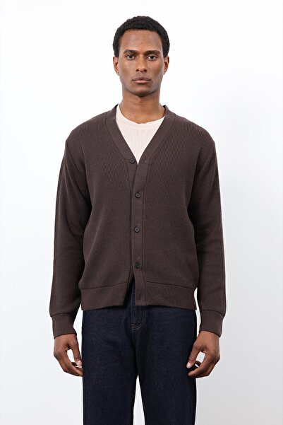 Antioch Brown Basic Men's Cardigan