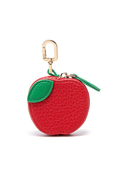 Choice محفظة نقود بتصميم تفاحة وتوت أزرق، محفظة نقود مزينة بزينة فاكهة، قلادة جلدية لطيفة، سلسلة مفاتيح