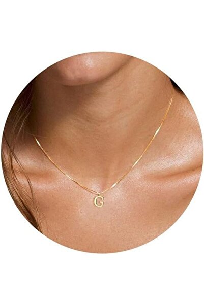 Choice قلادة من الفولاذ المقاوم للصدأ مطلية بالذهب، تحمل الأحرف الأبجدية من G...