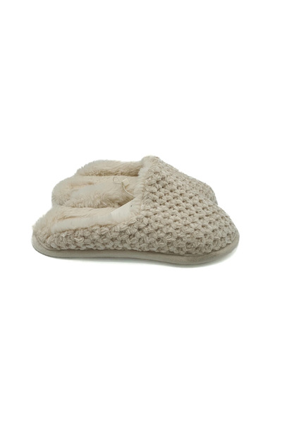 Oysho textile house slippers, cream