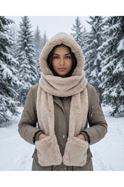 LAGRANZE Set de eșarfe și beretă de iarnă pentru femei Teddy Warm