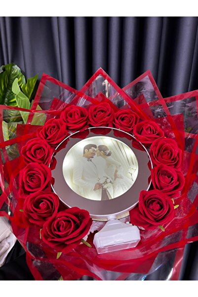 EL YAPIMI Kişiye Özel Resimli,Aynalı ve Işıklı Buket