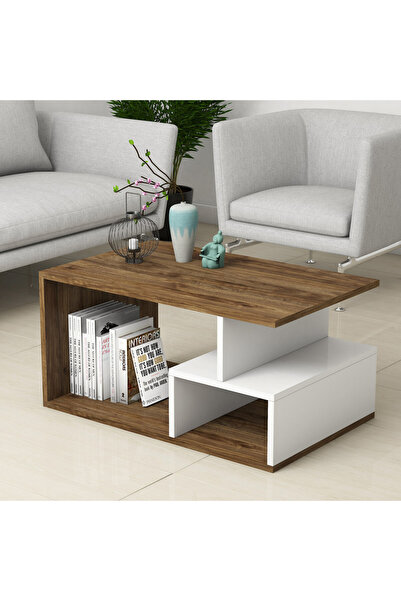 Artenova Ara coffee table, walnut with white